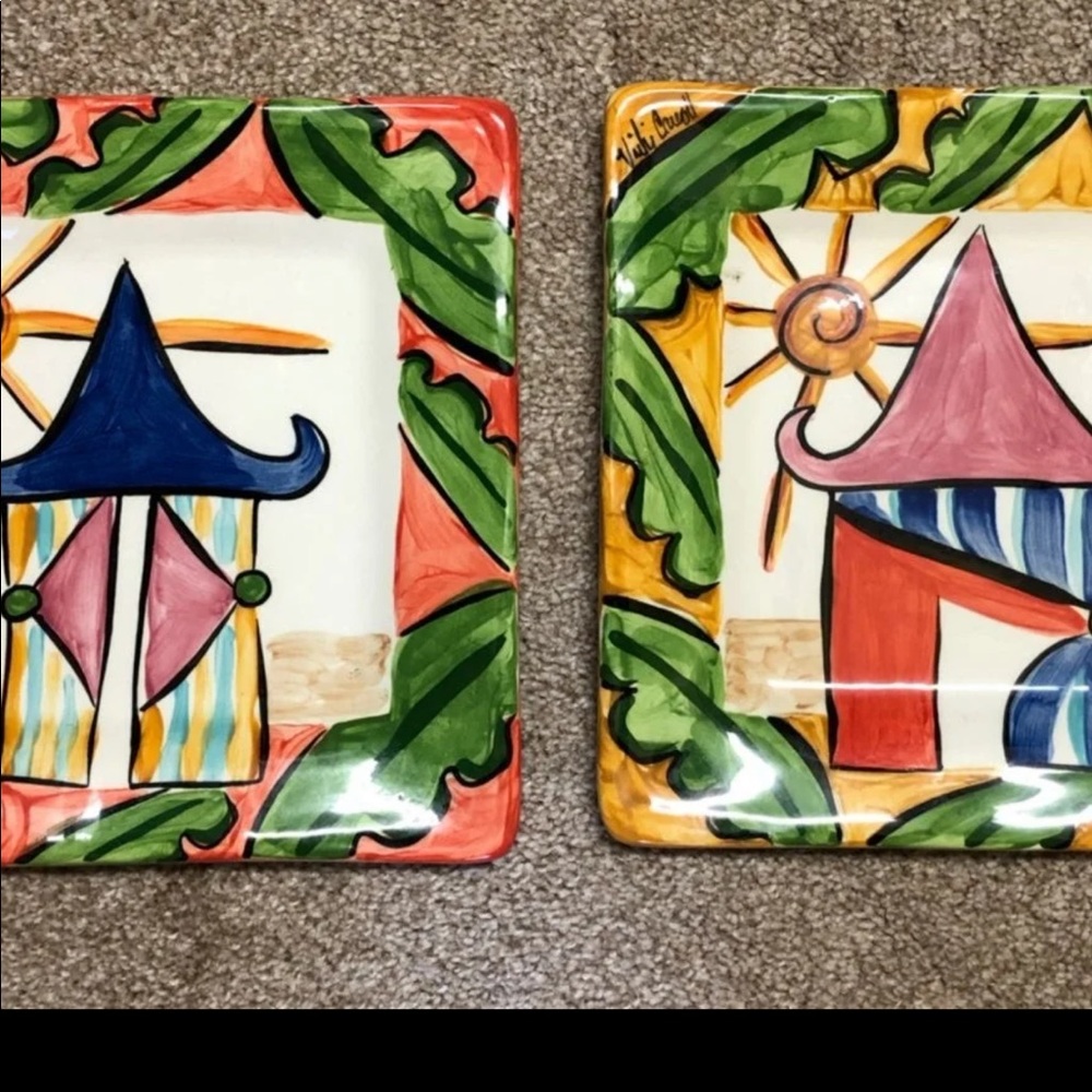 VICKIE CARROLL SQUARE SALAD PLATE 9” plate.